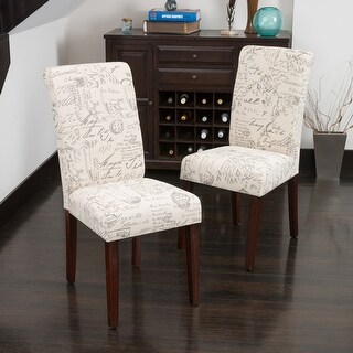 Dining Chairs Retro French Script Printings Dining Chairs Set of 2 ...
