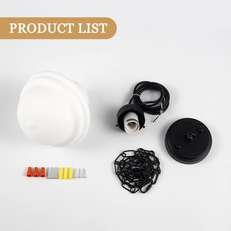 1- Light 8.26'' Wide Dimmable White Milk Glass Pendant