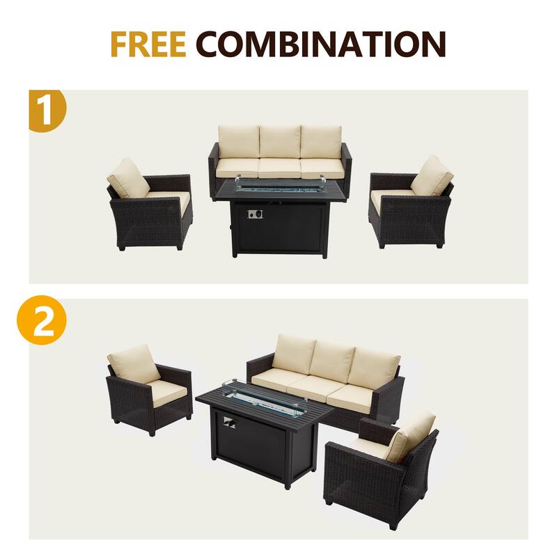 5 - Person Outdoor Seating Group with Cushions