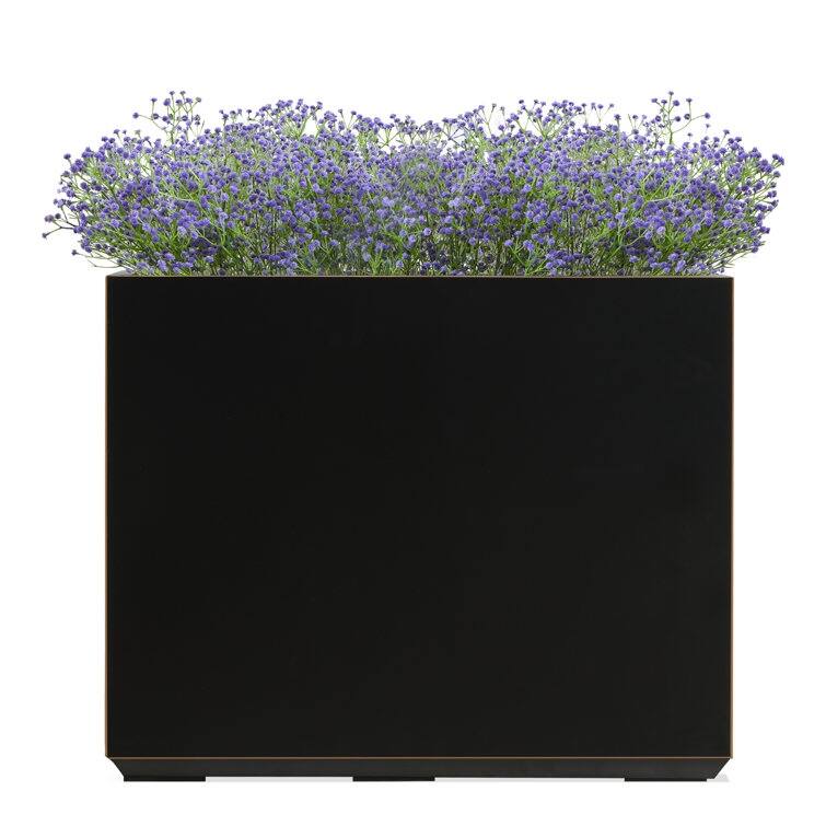 Metallic Heavy Planter for Outdoor Plants, 24.02" H x 30" W x 9.84" D	Tall and Long Metal Divider Planter Box