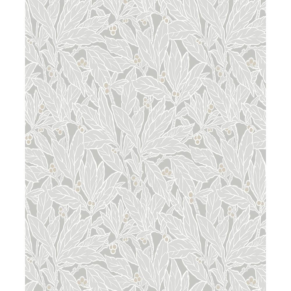 Seabrook Designs Leaf and Berry Nonwoven Unpasted Wallpaper