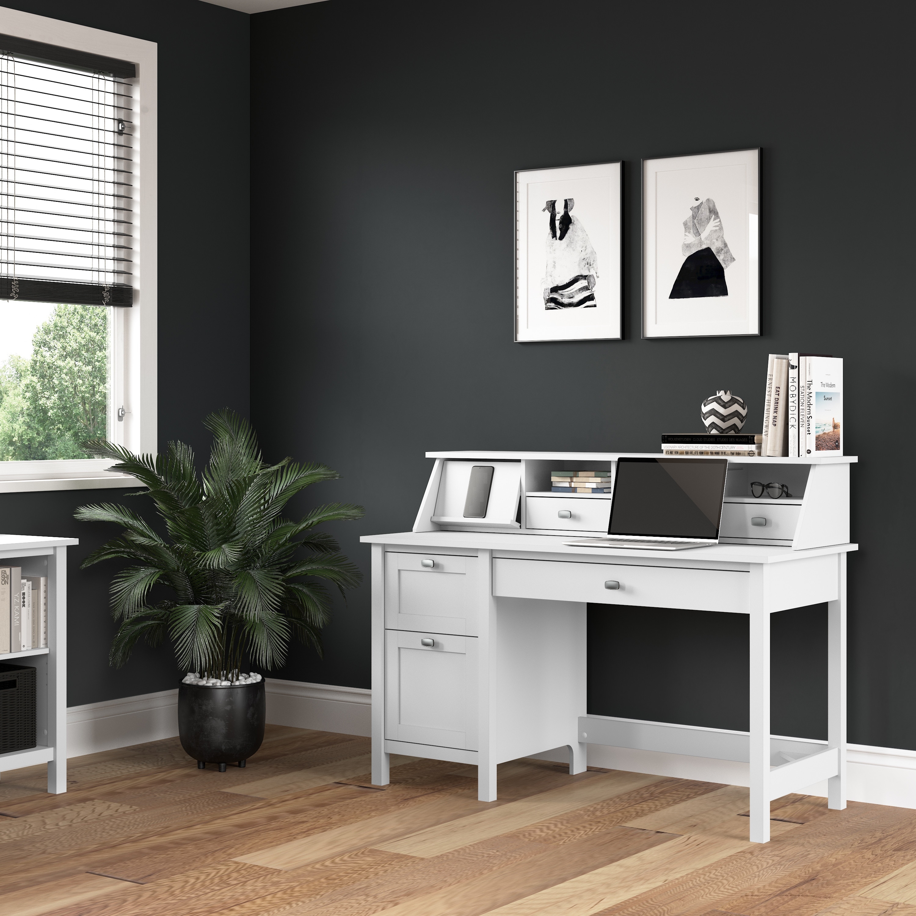 Broadview 54W Computer Desk with Desktop Organizer by Bush
