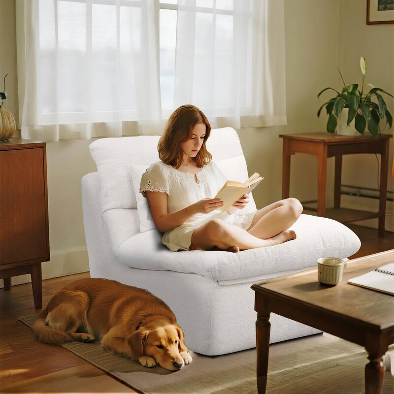 Sponge Single Sofa, 32" Boneless Sofa for Small Spaces Comfy Sofas with Removable Cover