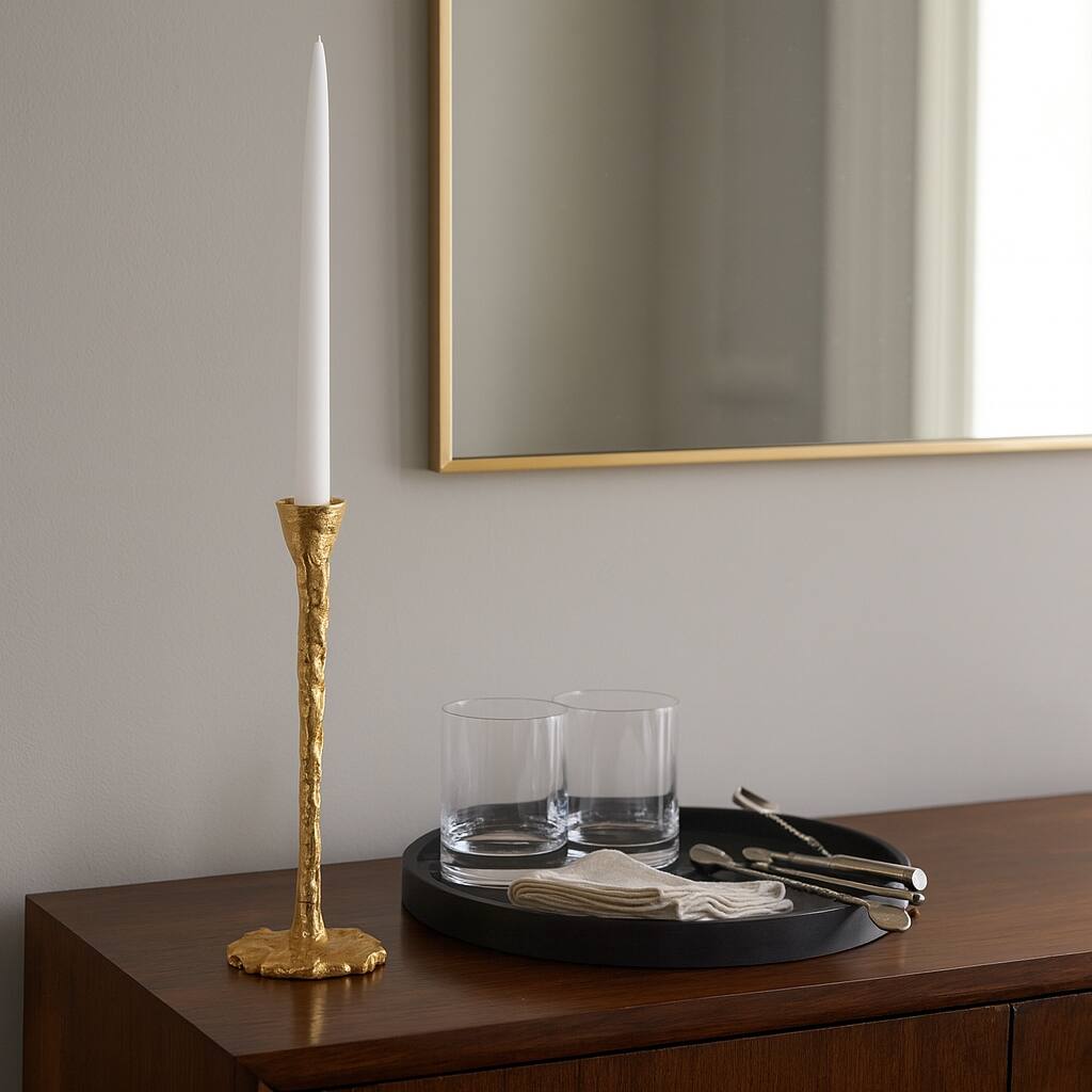 Metal Forged Taper Candle Holder with Base