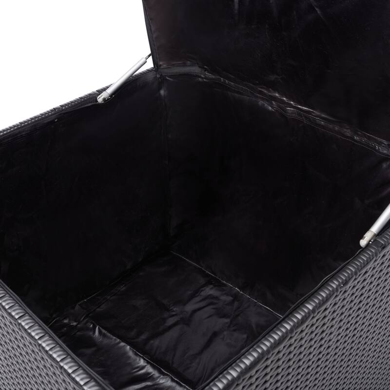 SAFAVIEH Helga Outdoor 4-Piece Conversation Patio Set with Storage - 57"W x 31"D x 26"H