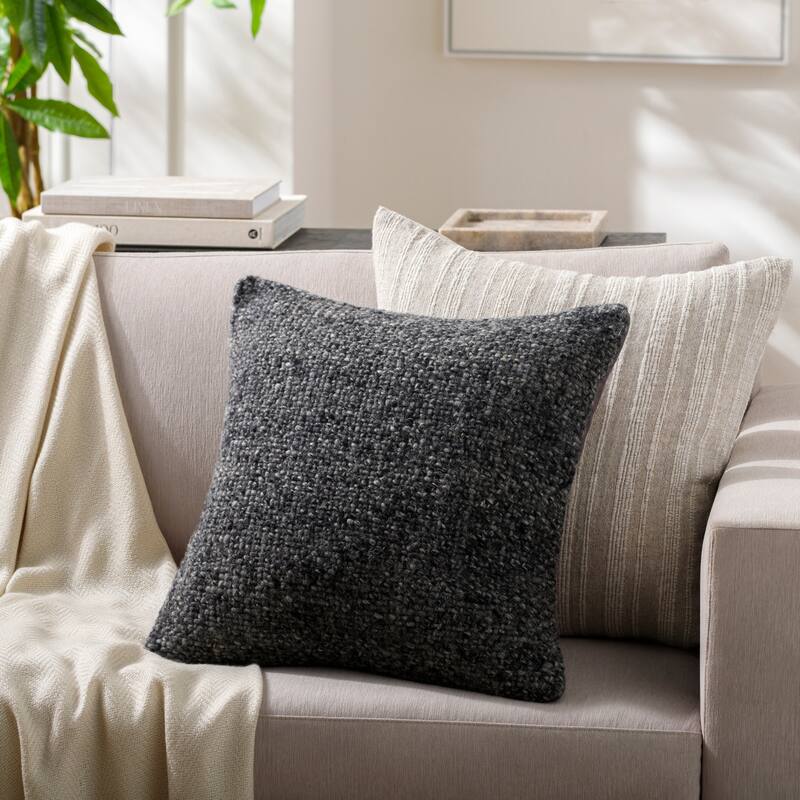 Jonatan Farmhouse Solid Color Accent Pillow