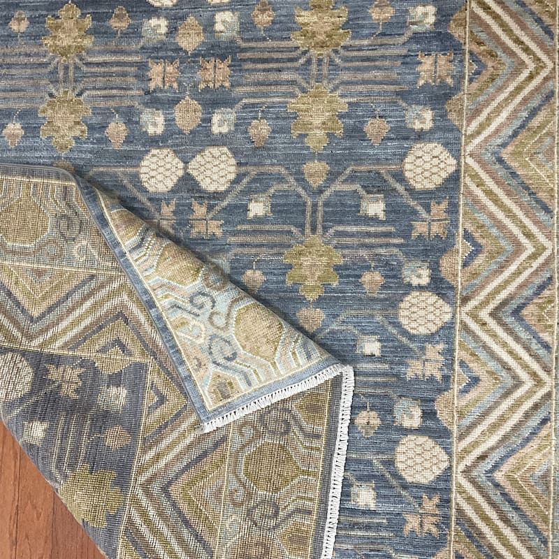 HERAT ORIENTAL Handmade Vegetable Dye Khotan Wool Rug - 6'2" x 8'10"