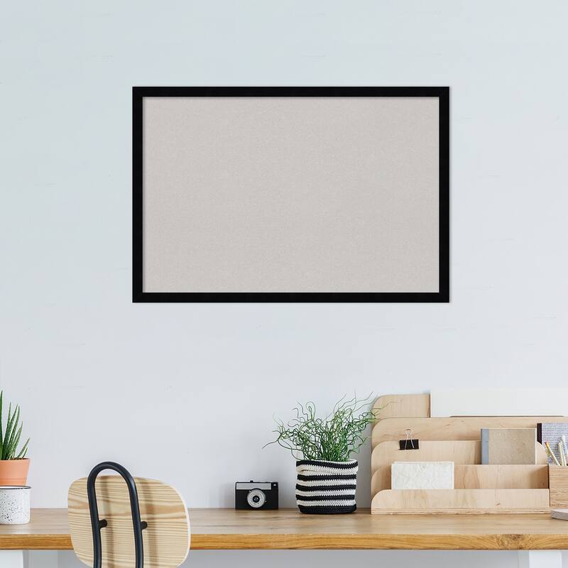 Svelte Wood Framed Grey Corkboard Bulletin Board