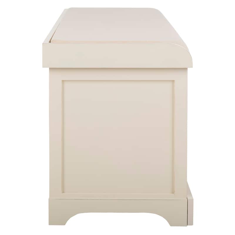 SAFAVIEH Lonan White 3-drawer Wicker Storage Bench - 47" W x 16.1" L x 19.9" H