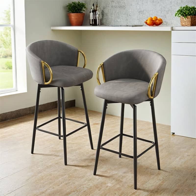 30" Dining Chairs Set of 2,Modern Style 360°Swivel Bar Chairs