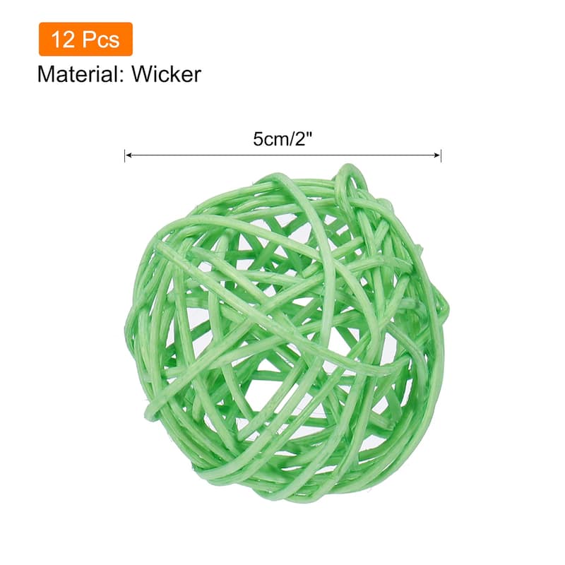 12 Pcs Wicker Rattan Balls 2In for Vase Fillers Party Decorative