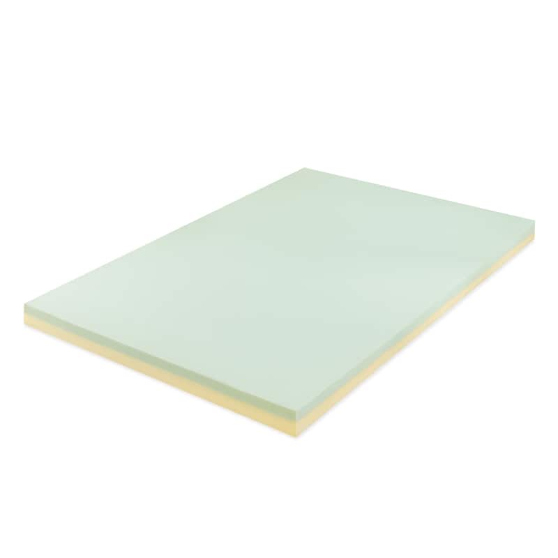 Priage by ZINUS 3 Inch Green Tea Memory Foam Mattress Topper