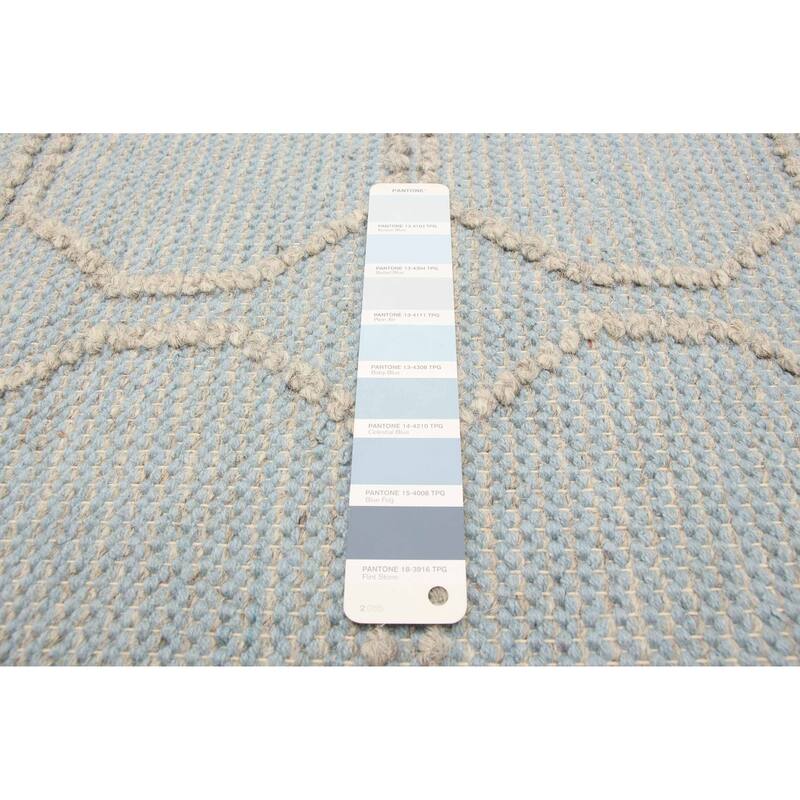 ECARPETGALLERY Braid weave Sienna Blue Wool Rug - 5'3 x 7'7