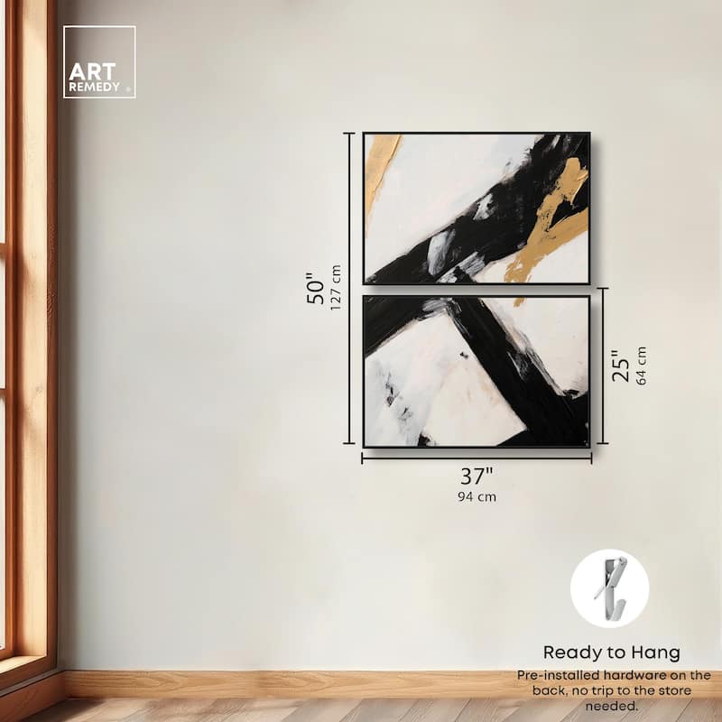 Weight of Black I Canvas Set of 2 by Art Remedy
