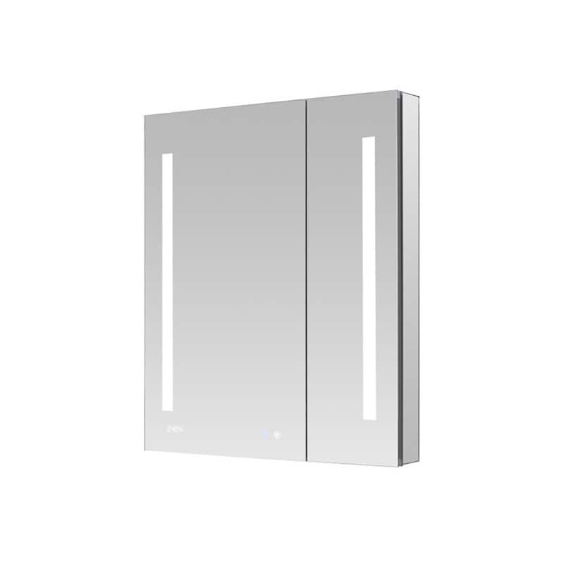 AQUADOM Signature Royale 30W LED Medicine Cabinet Defogger, 3X LED Vertically Adjustable Magnifying Mirror, Electrical Outlets
