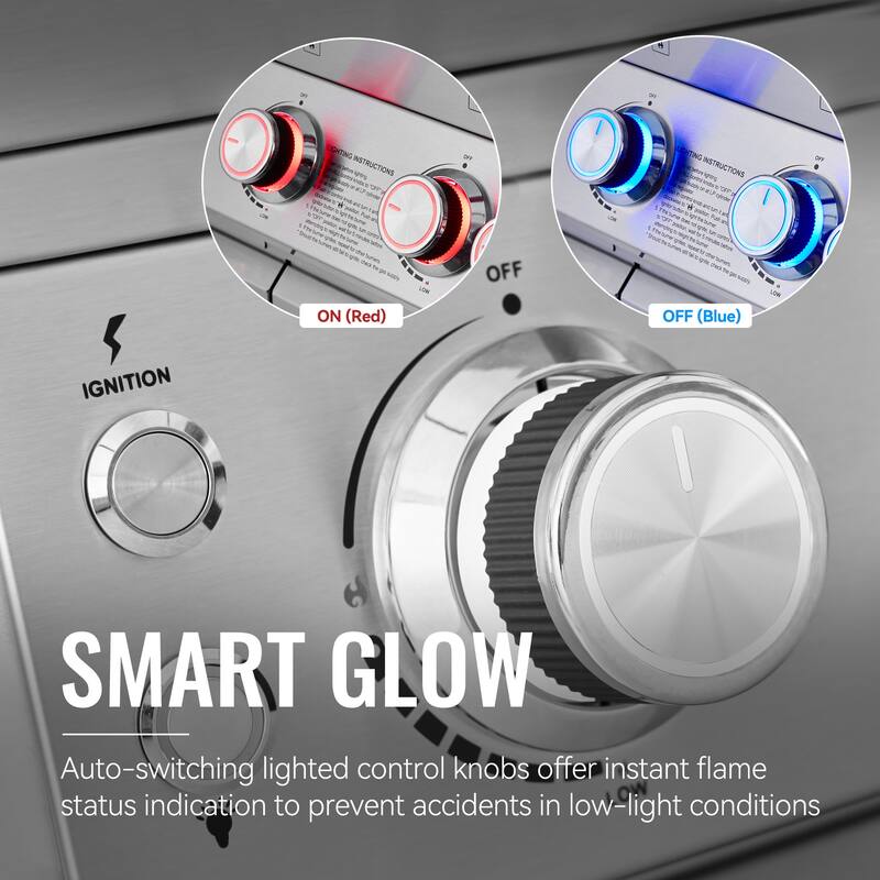 Royal Gourmet, 6-Burner Gas Grill with Side & Infrared Rear Burners - N/A