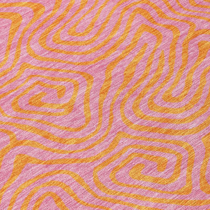 Machine Washable Indoor/ Outdoor Modern Trance Chantille Rug