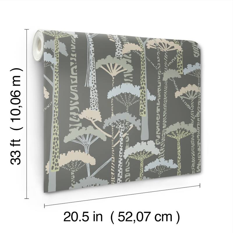 A-Street Prints Unify Aqua Forest Wallpaper