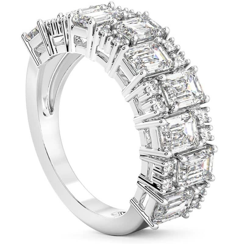 3Ct Emerald Cut Wedding Ring Anniversary Band Gold Lab Grown