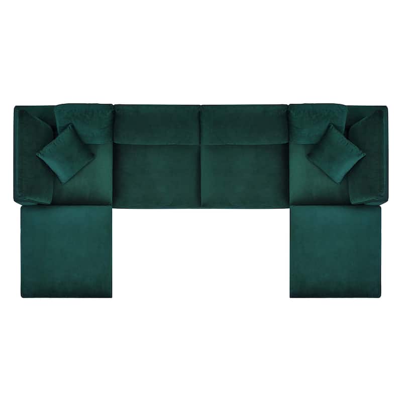 Commix Down Filled Overstuffed Velvet 6-Piece Sectional Sofa