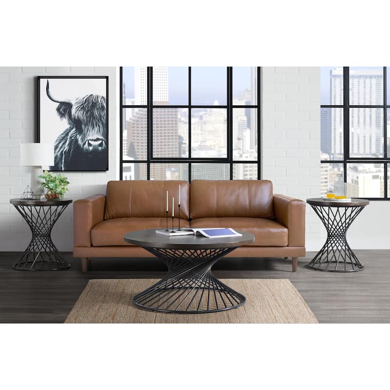 Modern Round End Table - Walnut Accent Table, Living Room Side Table, Small Space Decor - 24