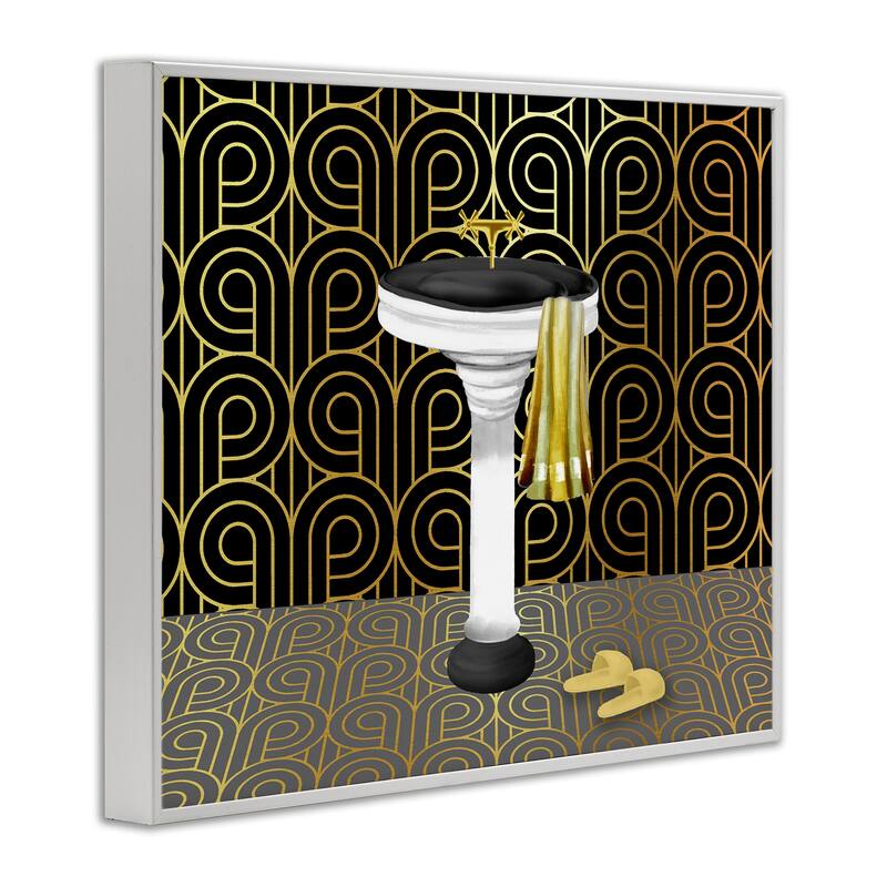 Stupell Bathroom Sink Deco Style Framed Giclee Art Design By Conrad Knutsen