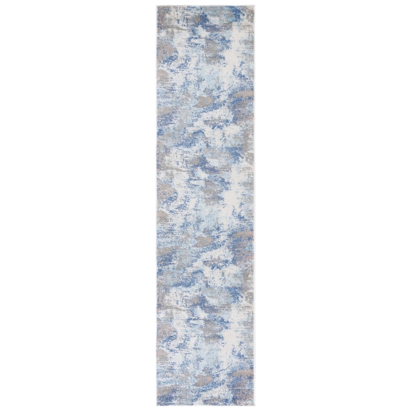 SAFAVIEH Skyler Egzona Modern & Contemporary Rug - 2'2" x 9' Runner - Light Blue/Grey