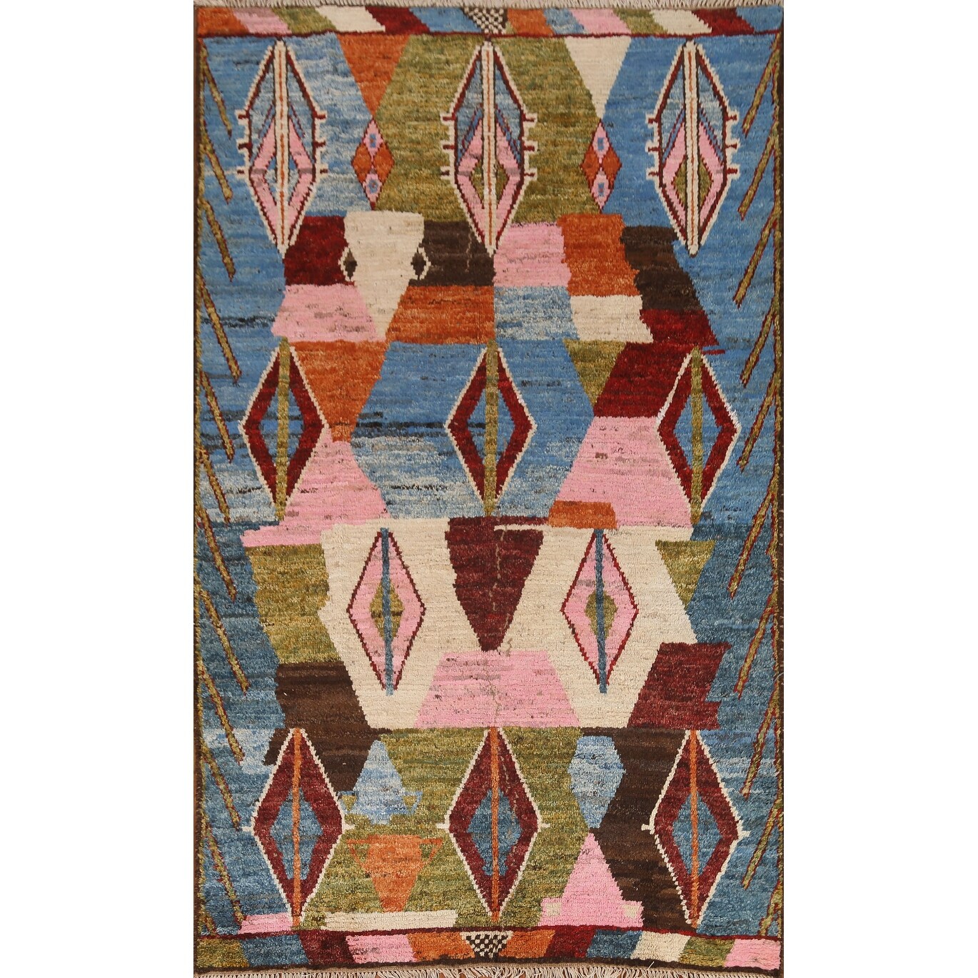 Geometric Red Moroccan 6x8 Hand-knotted Oriental Area Rug Indoor/ Outdoor  Carpet