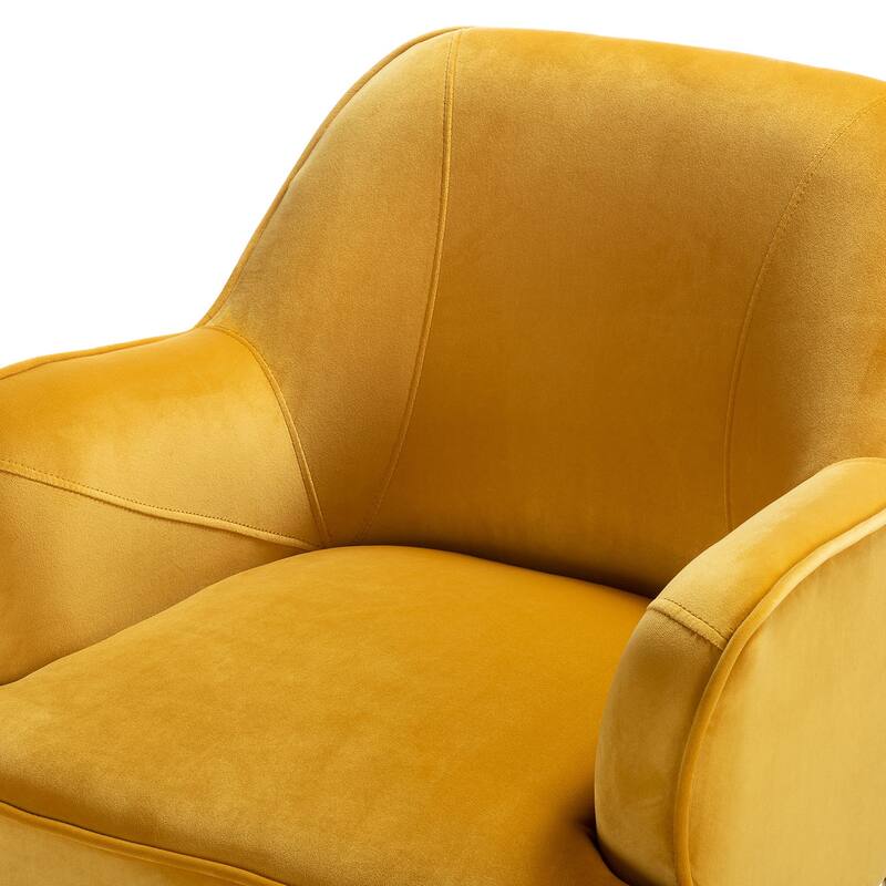 Marina Modern Velvet Accent Chair with Golden Legs Set of 2 by HULALA HOME