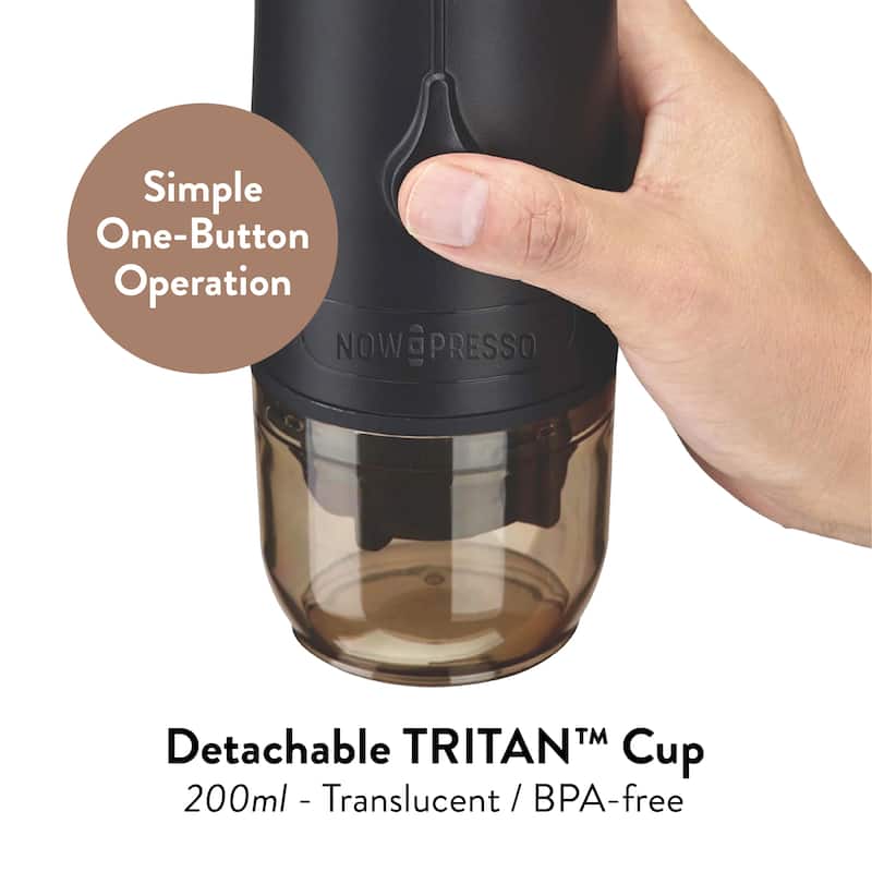 NowPresso Portable Espresso Machine, Black