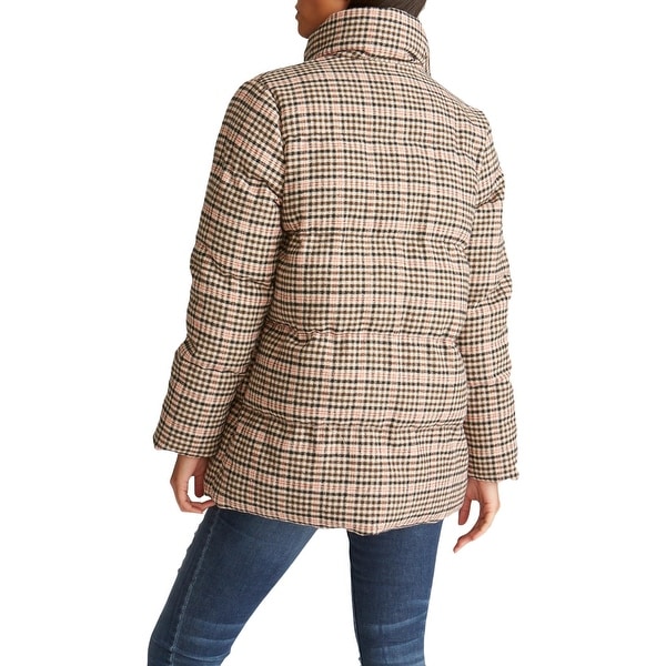 womens plaid puffer jacket