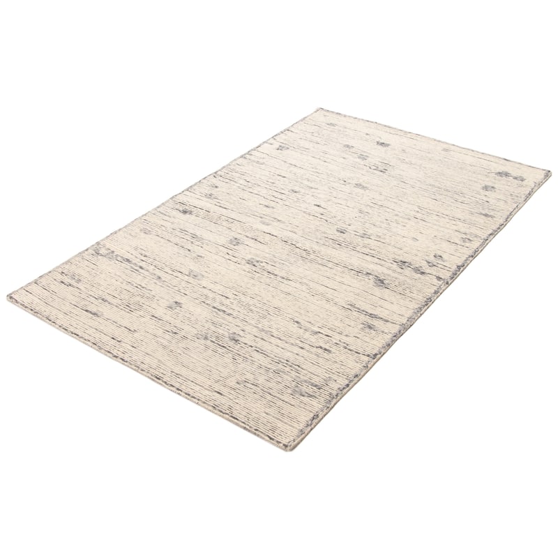 ECARPETGALLERY Hand Tufted Timeless Cream Wool Rug - 5'1 x 7'11