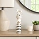 preview thumbnail 13 of 32, Ceramic Lines Bunny with Heart Figurine - White