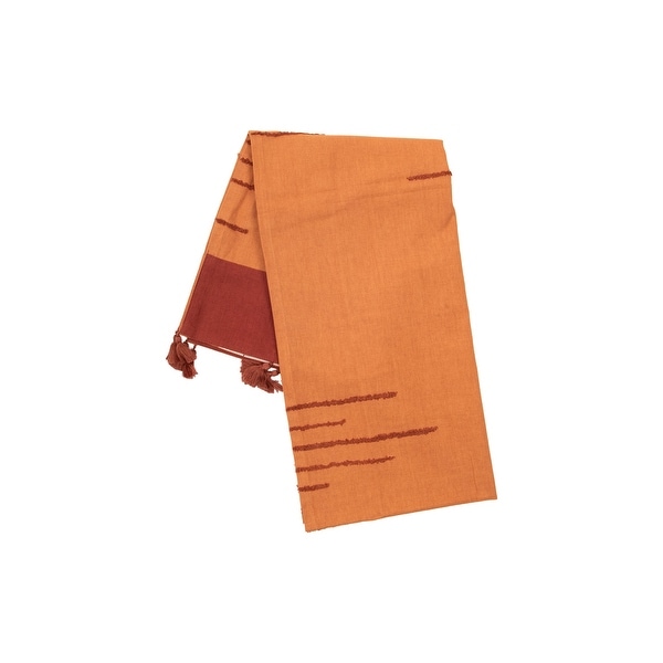 The Curated Nomad Wemberly Orange Handwoven Table Runner