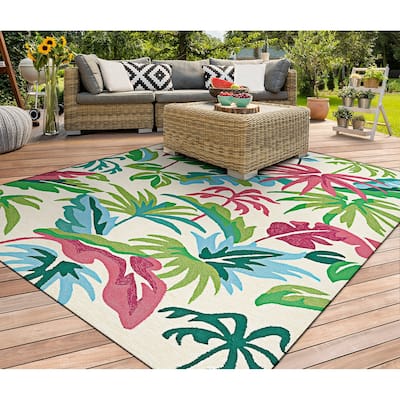 Miami Keyes Ivory- Pink Indoor/ Outdoor Area Rug