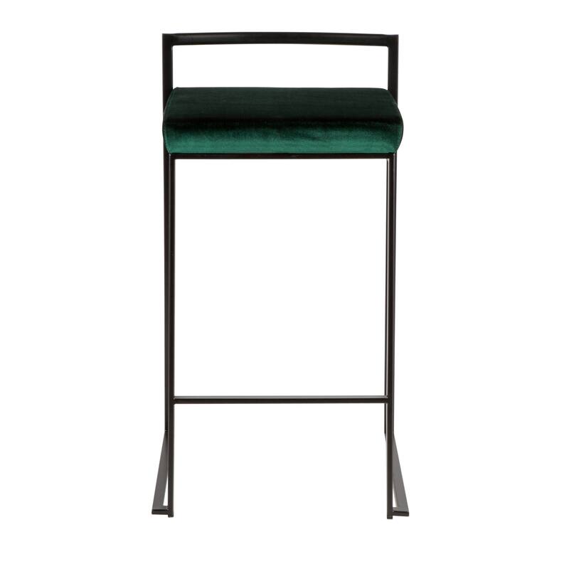 Porch & Den Forrest Contemporary Black Stackable Fully Welded Counter Stool (Set of 2)