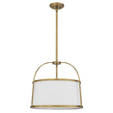 York 4-Light Weathered Brass Drum Pendant