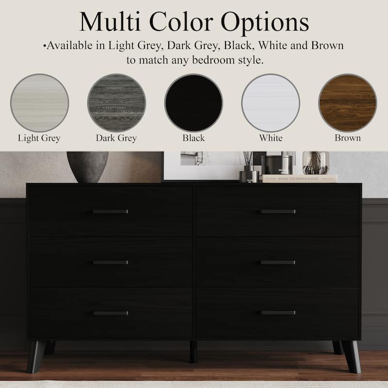 CraftPorch Classic Style 6-Drawers Wooden Dresser