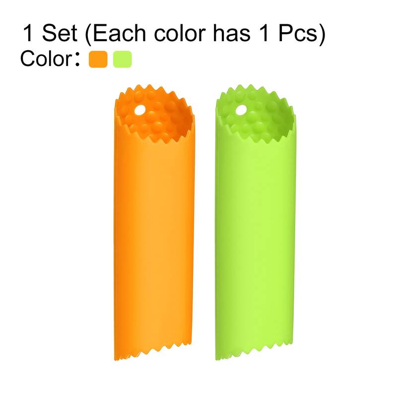 Silicone Garlic Peeler Tube Non Slip for Useful Kitchen Tool - Orange/Green