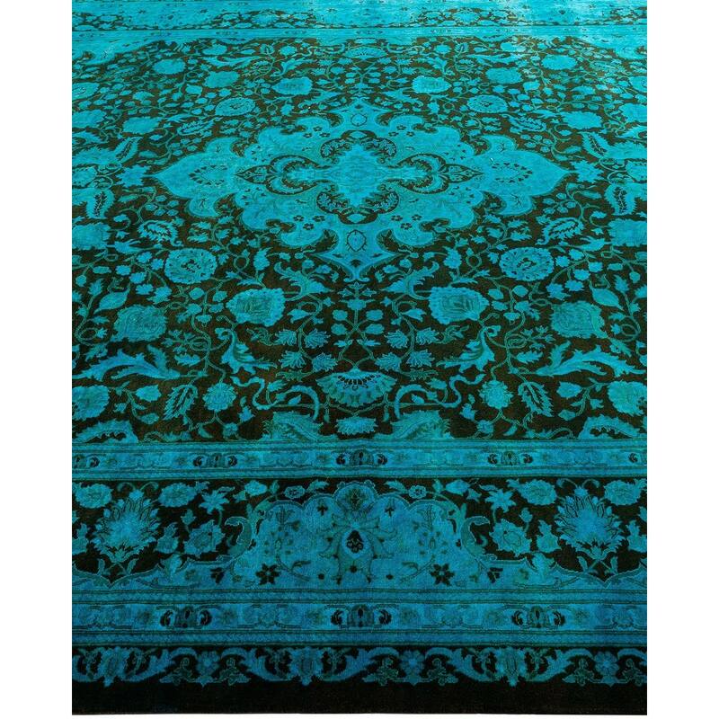Overdyed, One-of-a-Kind Hand-Knotted Area Rug - Blue - 8' 2" x 10' 3"