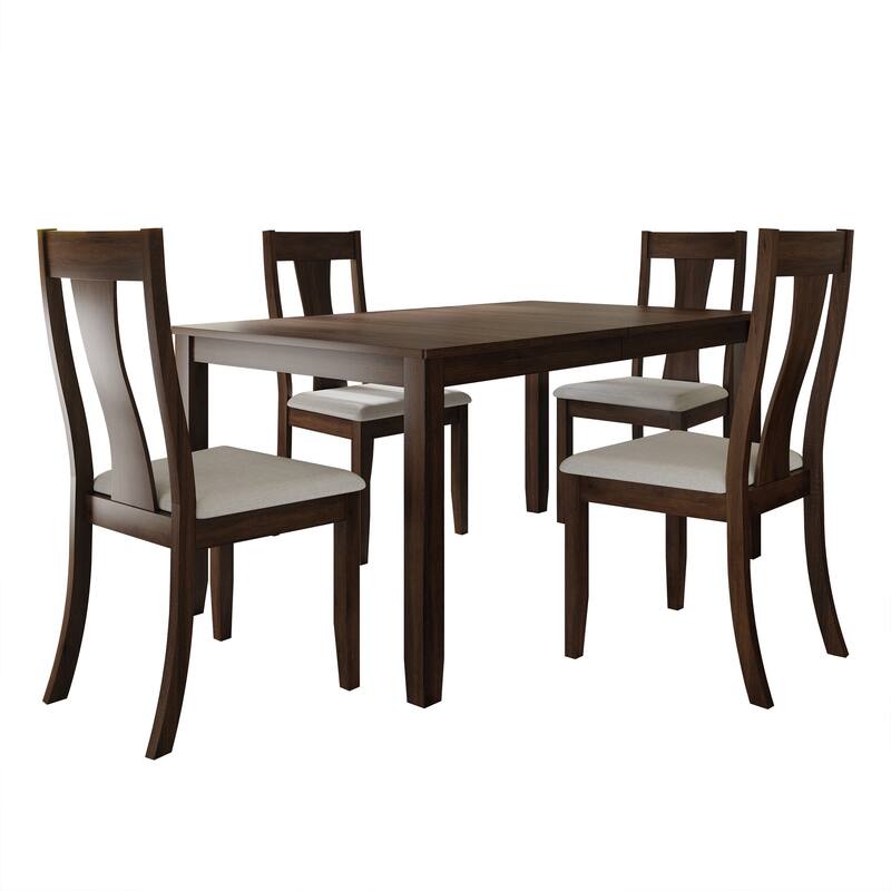CraftPorch Vintage 4-Piece Chair and Round Table Wooden Dining Set