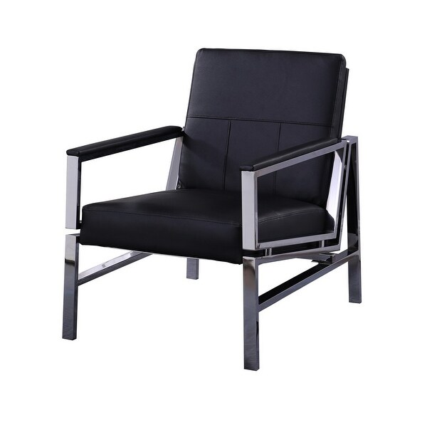 leather stainless steel armchair