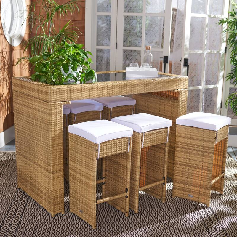 SAFAVIEH Yahaira 7-Piece Outdoor Patio Dining Set - 59Wx28Dx42H