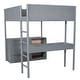 preview thumbnail 44 of 108, Kids Loft Bed Elegance Teddy Fleece Loft Bed with Full Length Guardrail, Storage Shelf, 4 Drawers, and Convertible Desk