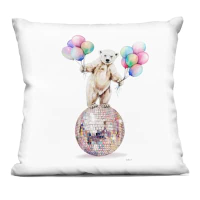 Stupell Polar Bear & Balloons Decorative Printed Throw Pillow Design by Amanda Greenwood