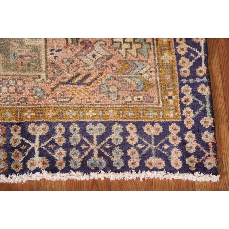 Vegetable Dye Handmade Gharajeh Persian Vintage Runner Rug - 3'3"x 7'4"