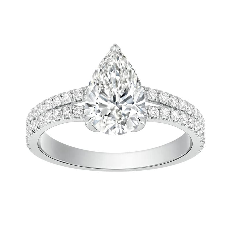 Auriya 14K Gold Pear Lab Grown Diamond Split Shank Engagement Ring 1.43 - 5.86ct. tw. (F-G, VS) - 1.00 carats - 6 - Yellow