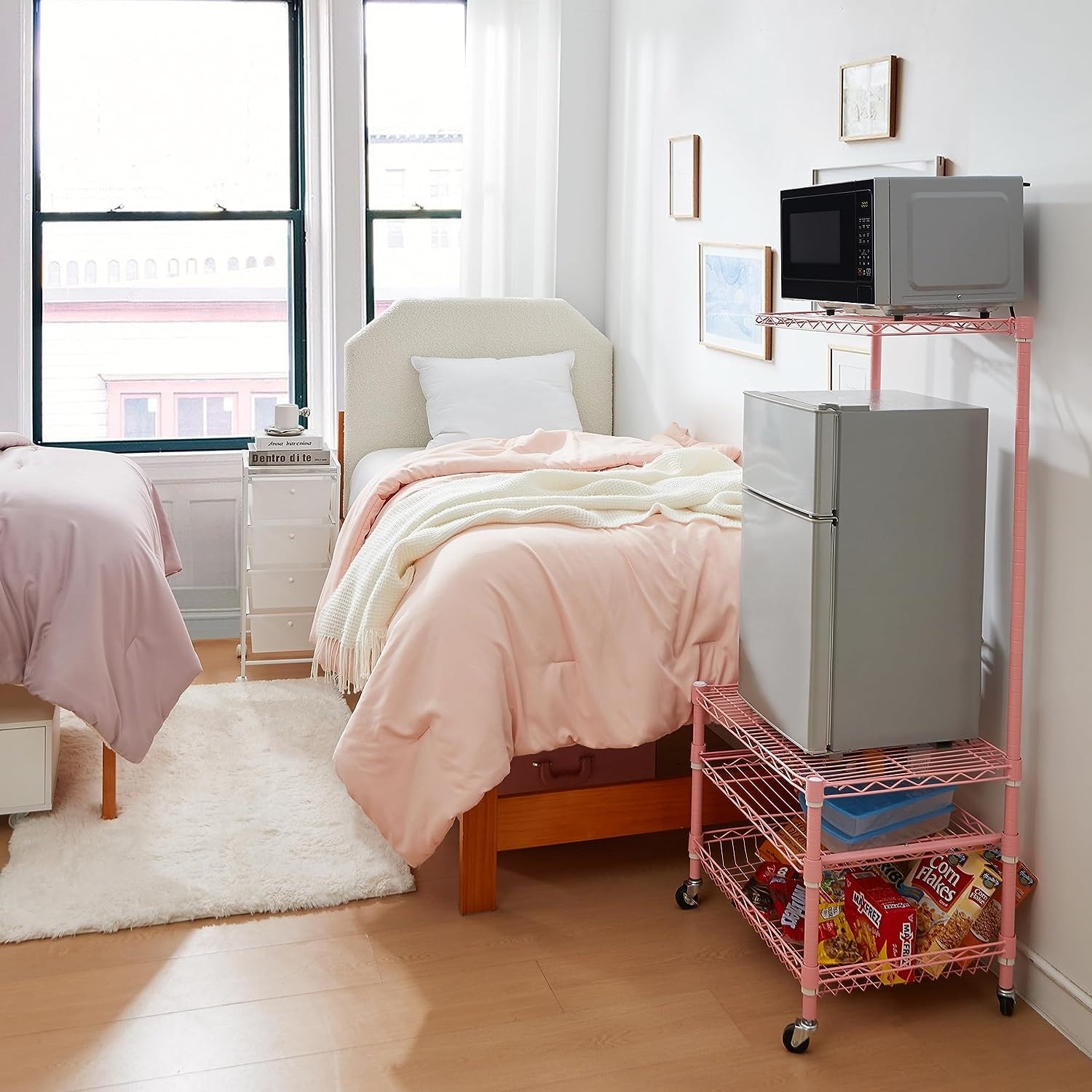 Mary Storage Cabinet with Media Outlets Can Hold a Mini Refrigerator – Luna  Dorm Interiors