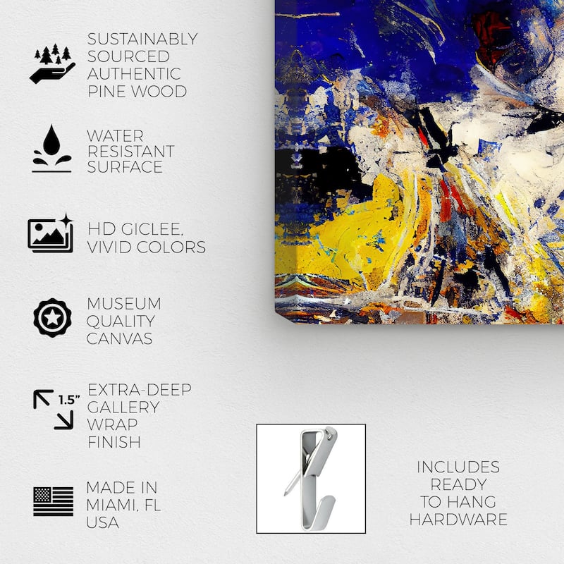Wynwood Studio Canvas Abstract Finfun Blue and Sapphire Blue Modern & Contemporary Wall Art Canvas Print