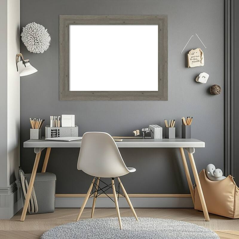 Amanti Art Fencepost Brown Narrow Framed Dry Erase Magnetic Board